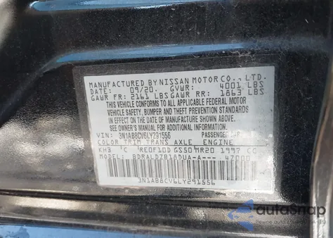 2020 Nissan Sentra Sv Xtronic Cvt из США, поврежденный, VIN 3N1AB8CV6LY291556